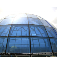 Prefab Space Frame Church Steel Dome Temper Glass Roof Structure